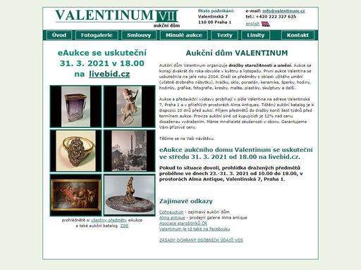 aukční dům valentinum organizuje dražby starožitností a umění.