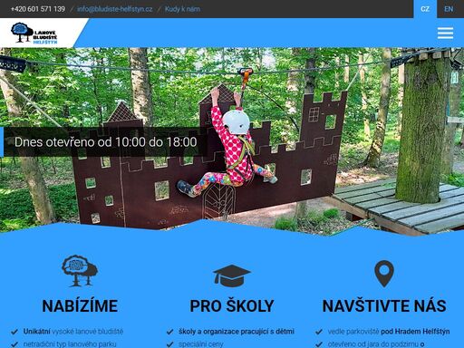 lanové bludiště helfštýn je unikátní lanový park s netradičním uspořádáním lanových překážek. najdete zde několik tras pro děti i dospělé a řadu doplňkových atrakcí. navštivte nás ve stínu hradu helfštýn!