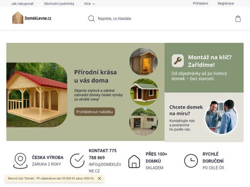 široký výběr zahradních domků, chatek a dřevostaveb za skvělé ceny. rychlé dodání po celé čr a možnost montáže. domeklevne.cz – váš cenově dostupný domov na zahradě.