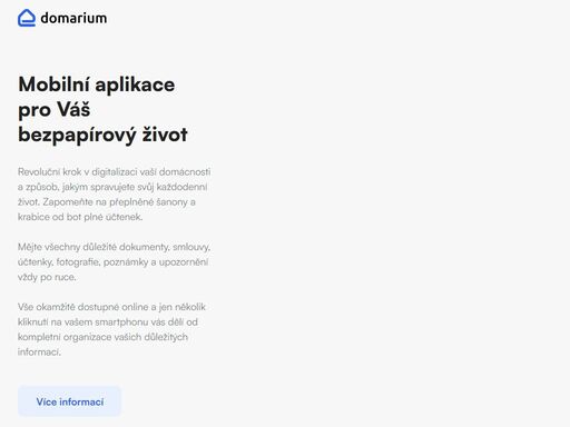 domarium - aplikace na bezpapírovou domácnost