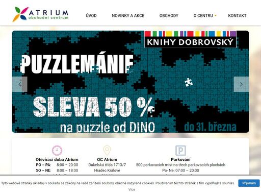 obchodní centrum atrium je umístěno v centru města hradec králové v těsné blízkosti obchodního domu tesco, se kterým je propojeno. v oc atrium najdete veškeré potřebné služby, obchody a restaurace.
