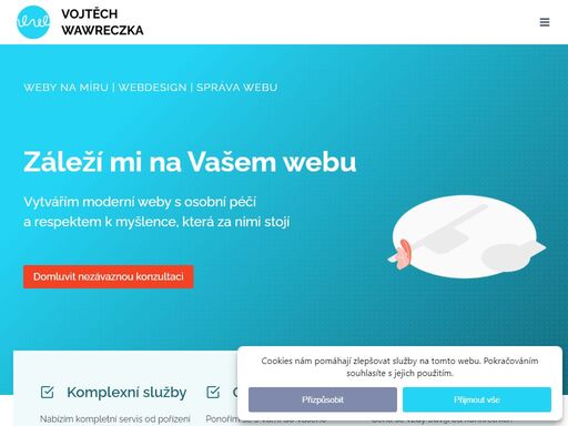 nabízím komplexní služby v oblasti webů. tvořím weby na míru, které odráží vaší vizi. důraz kladu na osobní přístup, kvalitu a moderní design.