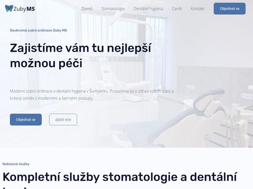 hledáte zubaře v šumperku? jsme moderní zubní ordinace v centru města šumperk. nabízíme komplexní služby zubní ordinace i dentální hygieny jako jsou kompozitní výplně a plomby, endodontické ošetření, korunky a protézy, odstraňování zubního kamene, air flow, bělení zubů a další.