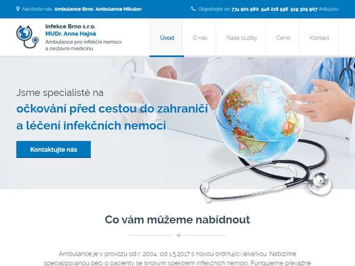 jsme specialisté na očkování před cestou do zahraničí a léčení infekčních nemocí - infekce brno - mudr. anna hajná.