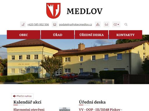 oficiální stránky obce medlov