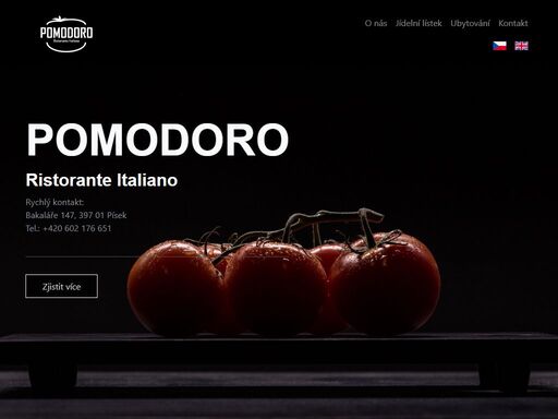 pomodoro písek, italská restaurace, speciality, domácí těstoviny, dorty, zmrzliny