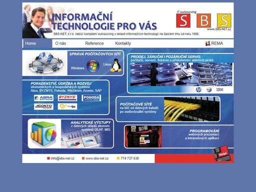sbs-net,s.r.o. nabízí kompletní služby v oblasti informačních technologií pro malé a střední společnosti i individuální zákazníky.