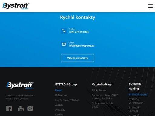 rozcestník společnosti bystroň group a.s.
