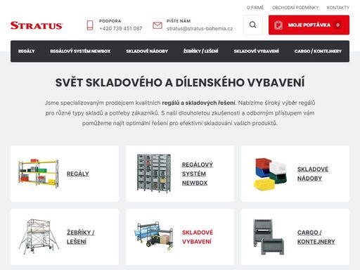 regály, lešení žebříky a další vybavení skladů – stratus spol. s r.o.