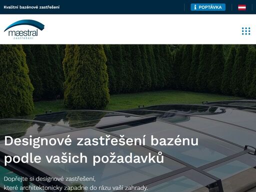 specializujeme se na kvalitní a elegantní zastřešení bazénů, které zajišťuje bezpečnost, čistotu a prodloužení koupací sezóny. nabízíme široký výběr moderních designů, odolných materiálů a řešení na míru pro váš bazén. spojte praktičnost s estetikou a užívejte si bazén bez starostí po celý rok.