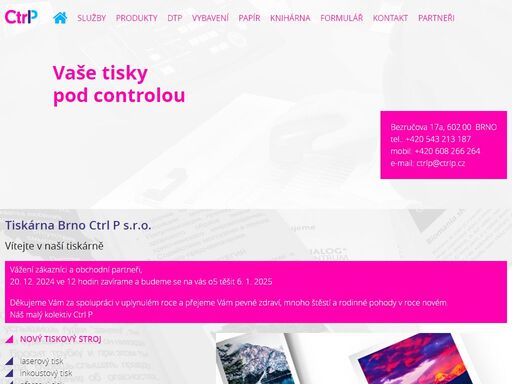 ctrlp - tiskárna brno. nejmodernější digitální a velkoformátový tisk.