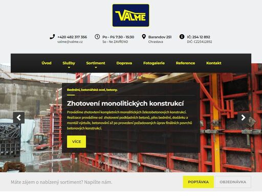betonářská ocel a zhotovení monolitických konstrukcí na stavbách po celé české republice. armovna: barandov 251, chrastava.