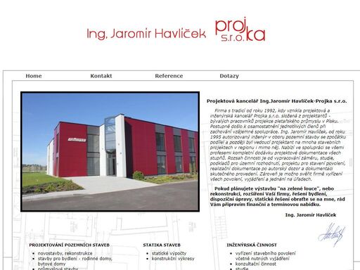 projektová a inženýrská kancelář ing.jaromír havlíček - projka s.r.o. v písku  