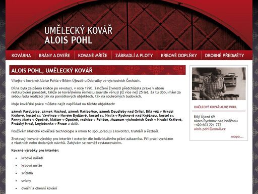 vítejte v kovárně aloise pohla v bílém újezdě u dobrušky ve východních čechách