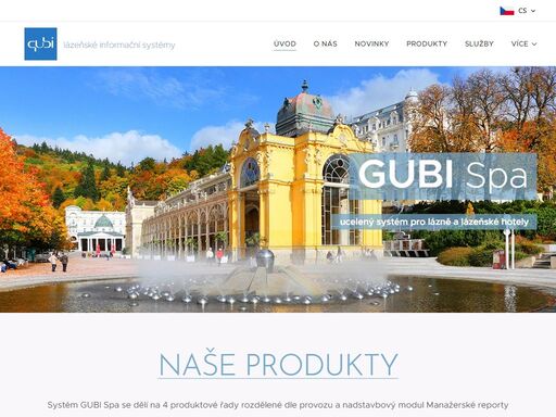 systém gubi spa se dělí na 4 produktové řady rozdělené dle provozu a nadstavbový modul manažerské reporty