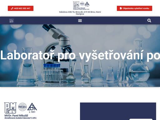 rozbory zkoušky vyšetření potravin, vody, pro potřeby výrobců, 