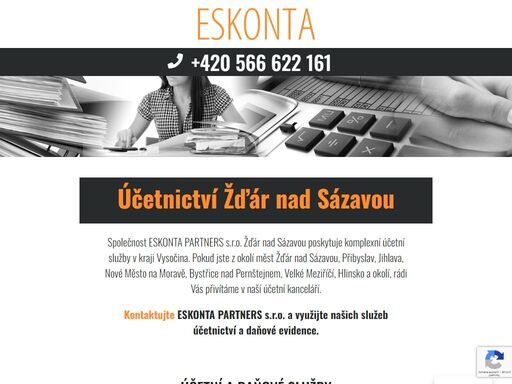 eskonta partners s.r.o. ze žďáru nad sázavou je účetní firmou, která vám nabízí kompletní služby účetnictví a daňových služeb včetně daňového poradenství.