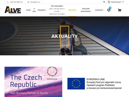 společnost alve spol. s r.o., největší výrobce hliníkových žebříků a schůdků v české republice.