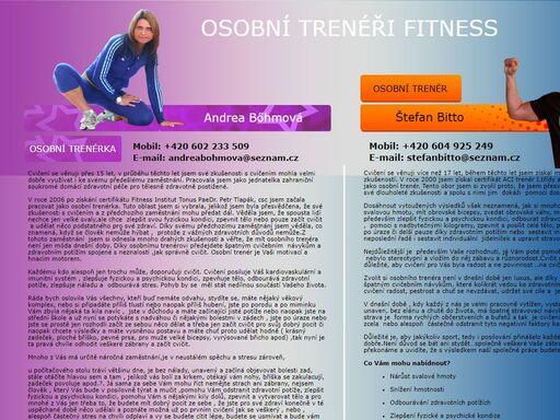fitness, fitness praha, osobní trenér, osobní trenárka, osobní trenér praha, štefan bitto, andrea bohmová, posilování