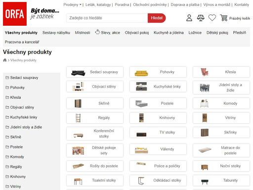 orfa nábytek - e-shop a kamenné prodejny. nábytek snadno, rychle. česká společnost, 28 let na trhu.