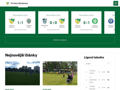 oficiální stránky fotbalového klubu