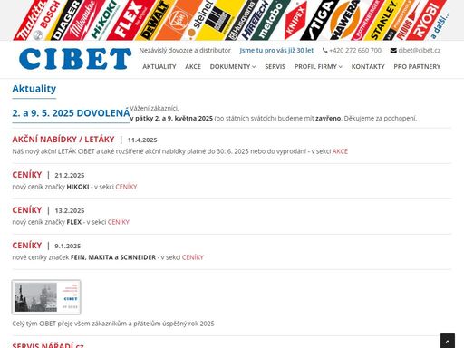cibet prodej dovoz distribuce nářadí nástroje