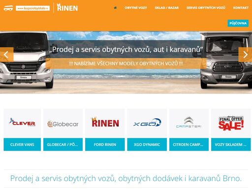 prodej nových obytných vozů, aut i karavanů nově také i bazar obytných aut - nabízíme obytné vozy, obytné dodávky, karavany či přívěsy. polointegrovaná obytná auta i vozy s alkovnou za jednotné ceny. stačí si pouze vybrat typ uspořádání který vám vyhovuje. nově také obytná dodávka za bezkonkurenční cenu!