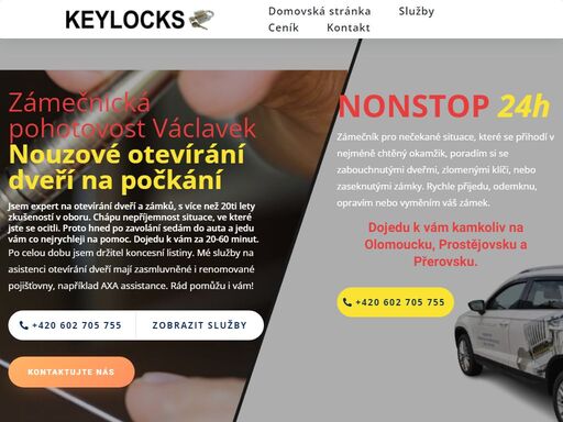 zámečnická pohotovost · nouzové otevírání dveří a zámků 24/7 · rádi a rychle vyřešíme váš problém se zabouchnutými dveřmi. · tel: 602 705 755 