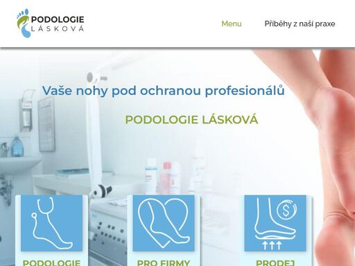 podologie lásková poskytuje komplexní vyšetření nohou, dolních končetin včetně celého pohybového aparátu a komplexní péči o nohu u dětí i dospělých. také se specializují na nohy diabetiků. za svými klienty dojíždějí do firem, sportovních klubů a domovů pro seniory.