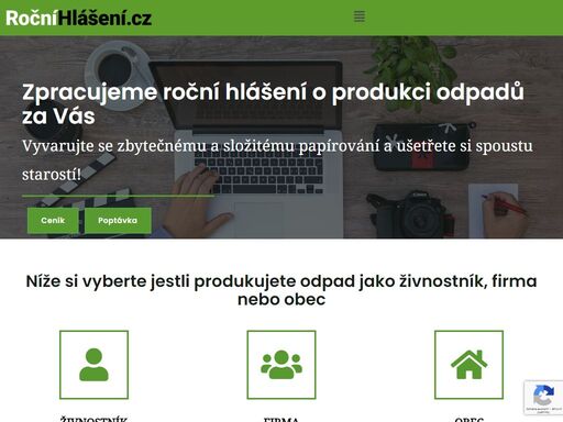 zpracování ročních hlášení o produkci a nakládání s odpady snadno a bez námahy - roční hlášení za odpady do ispop. www.rocnihlaseni.cz
