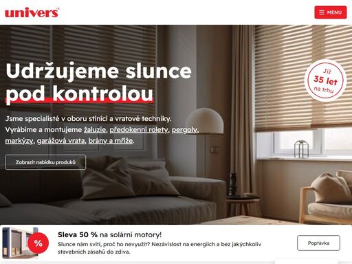 žaluzie, rolety, markýzy, vrata, brány, mříže - výroba na míru, skvělé ceny, zaručená kvalita. kontaktujte nás.