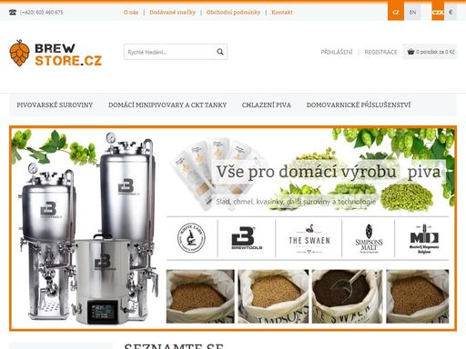 slad, chmel, kvasinky a další suroviny a technologie pro domácí výrobu piva