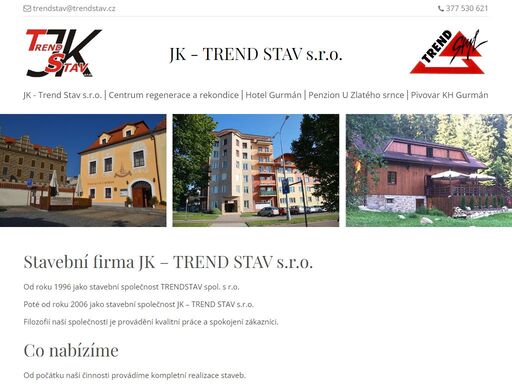 rozcestník nabídky jk - trendstav s.r.o.