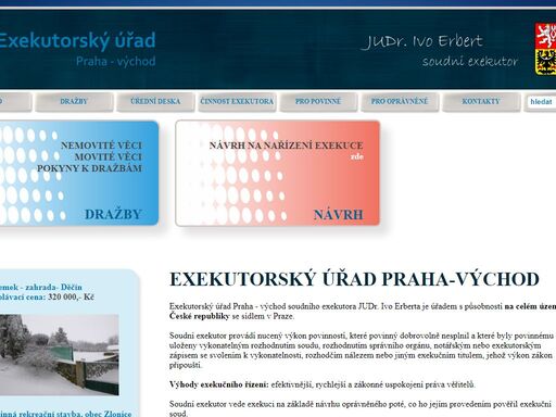 exekutorský úřad praha-východ, judr. ivo erbert, exekuce, exekuce praha, návrh na nařízení exekuce, dražby