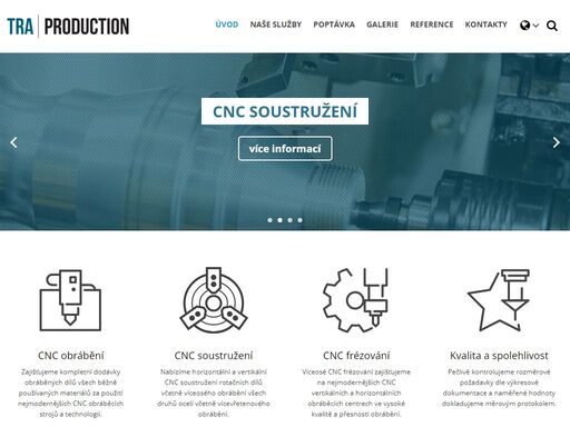 tra production - cnc obrábění, cnc soustružení, cnc frézování, vrtání, broušení, obrábění forem, výroba střižných nástrojů, obrábění výkovků, obrábění odlitků
