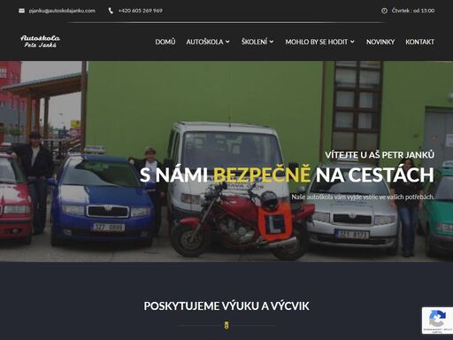 autoškola petr janků nabízí výuku a výcvik pro skupiny a, b, be už od roku 2005. získání ostatních skupin (c, ce, d, t)