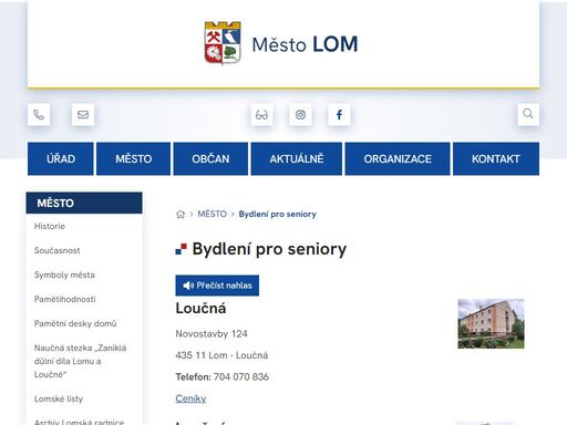 oficiální stránky města lom