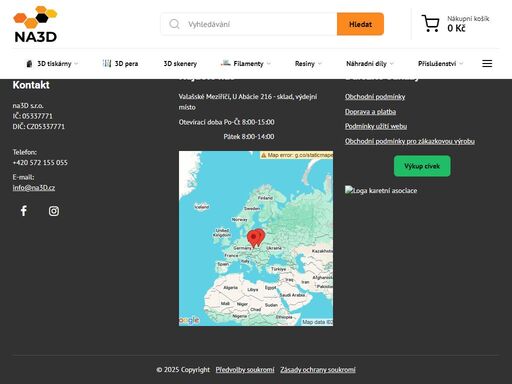 specializovaný eshop s 3d tiskárnami, filamenty, náhradními díly a příslušenstvím. najdete u nás značky flashforge, anet, rebel, rebelix, pruša, ultimaker, zortrax, 3dlac, 3d4makers, fillamentum, plasty mladeč, devil design, gembird