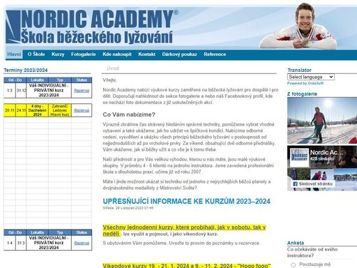 nordic akademie - specializovaná škola a kurzy běžeckého lyžování, ukázka mazání i techniky.