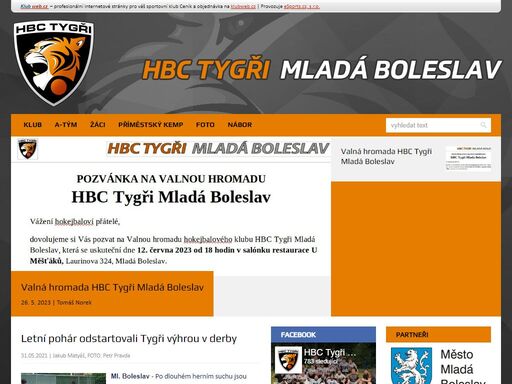 klubový web hbc tygři mladá boleslav