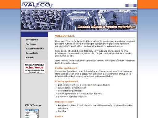 valeco s.r.o. - prodej hutních materiálů