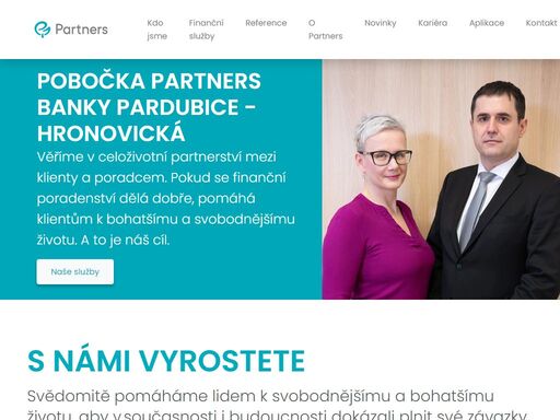 pobočka partners banky pardubice - hronovická poskytuje nezávislé finanční poradenství a osobní finanční plánování. finanční poradce vám pomůže ve sjednání a kalkulaci hypotéky, pojištění nebo investic