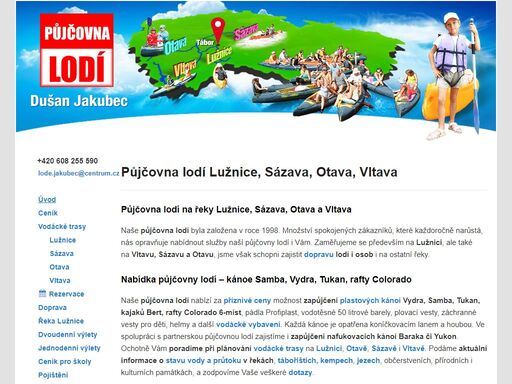 www.pujcovna-lodi.com