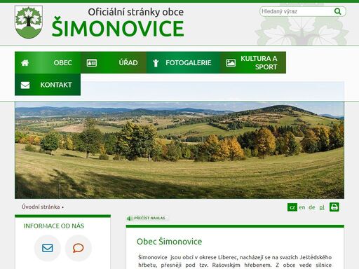 oficiální stránky obce šimonovice