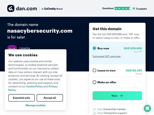 the domain name nasacybersecurity.com is for sale. make an offer or buy it now at a set price.