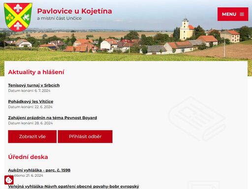 informace pro občany i návštěvníky obce pavlovice u kojetína.