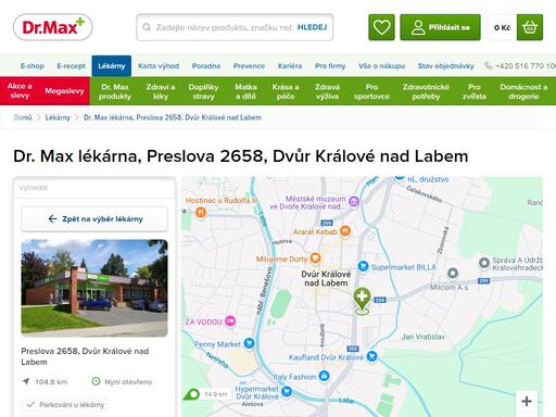 dr. max lékárna, preslova 2658, dvůr králové nad labem | dr. max lékárna