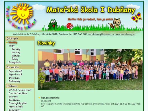 oficiální stránky mateřské školy i (na sídlišti) v dubňanech.