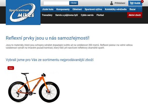 internetový obchod s cyklistickým zbožím