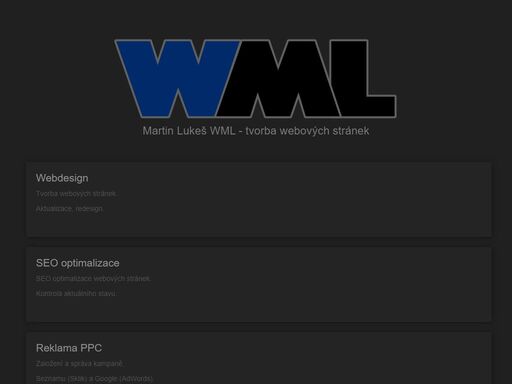 ing. martin lukeš - wml příbram - tvorba webových stránek, seo optimalizace webových stránek, reklama ppc, sociální sítě